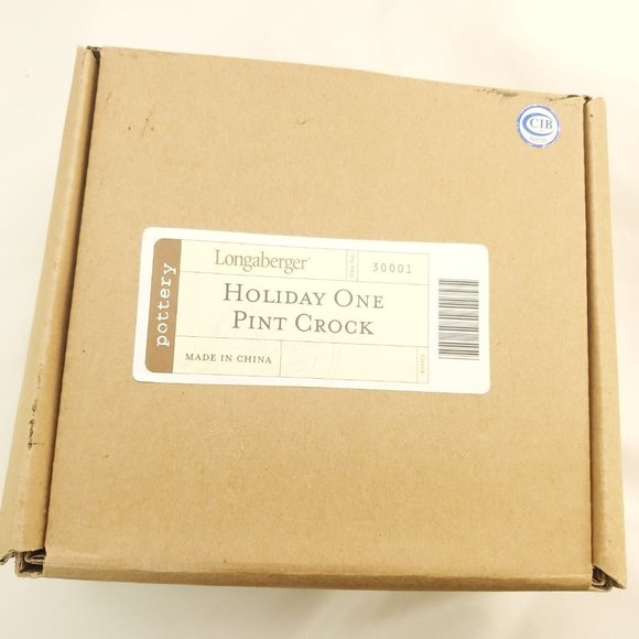 Longaberger White Snowflake Pottery Ceramic Christmas Holiday One Pint Crock - Picture 8 of 11